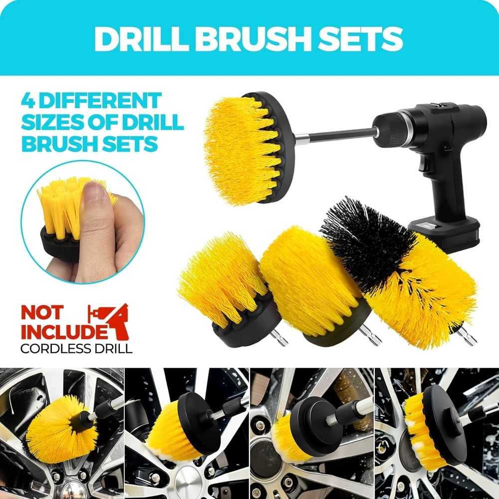 Versatile 30PC Car Detailing Brush Set with Extendable Handle for Precision Care