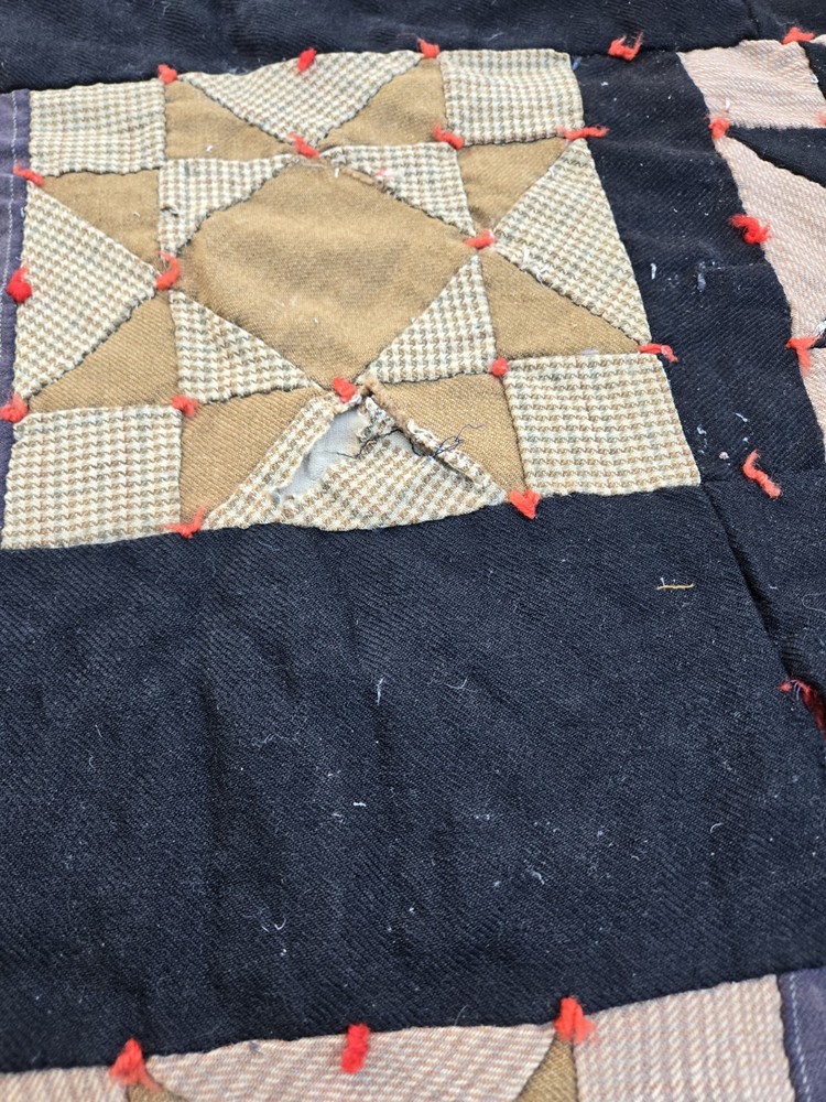 100+ Year Old Patchwork Quilt (Some Damage) But Sooo Cool!