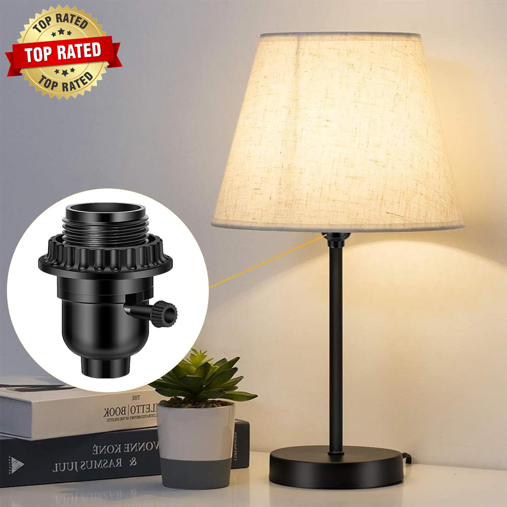 UL Listed E26 Light Socket Threaded Lamp Socket Replacement with On/Off Switch M