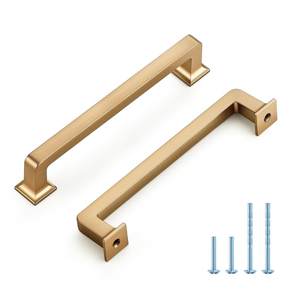 10 Pack 5 Inch Champagne Bronze Cabinet Handles Solid Alloy Pulls for Kitchen...
