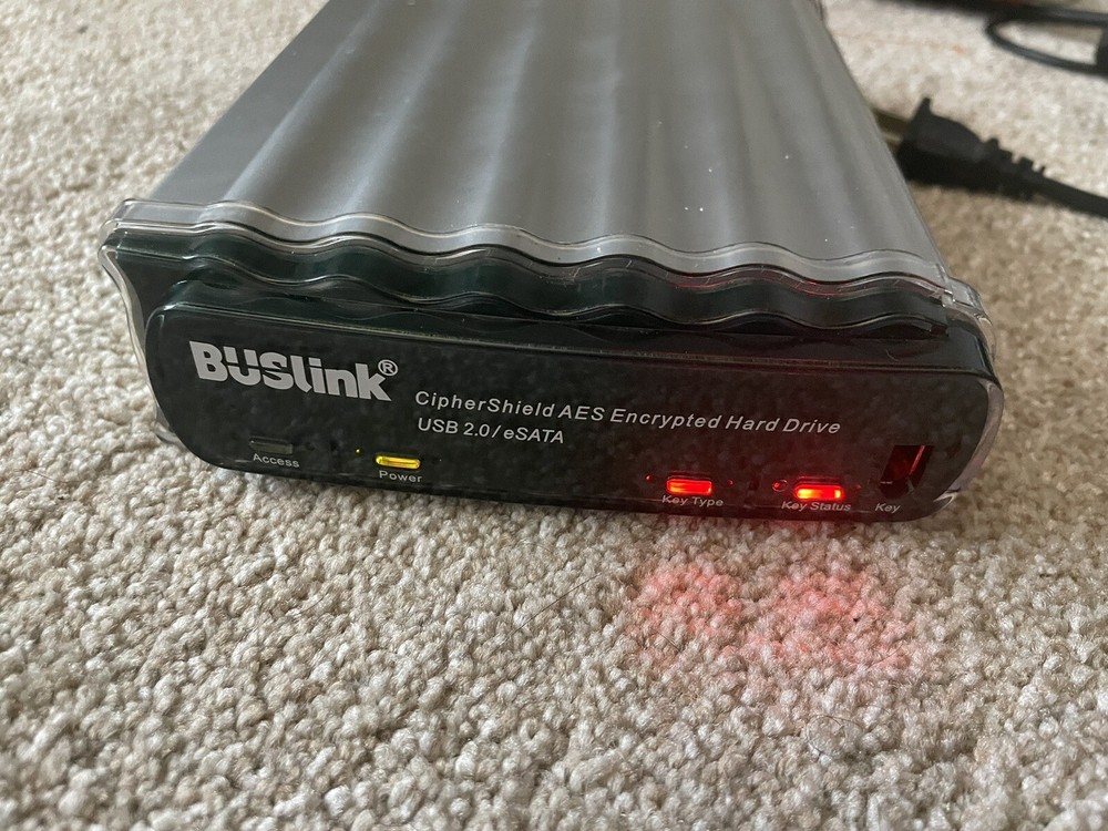 BUSLINK CipherShield AES Encrypted Hard Drive USB 2.0/ eSATA Access UNTESTED