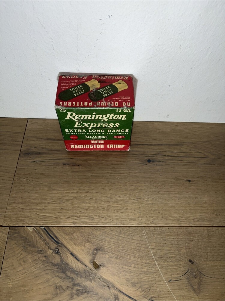 Vintage Remington Express Extra Long Range 16 GA. Shot Shells, Empty Ammo Box