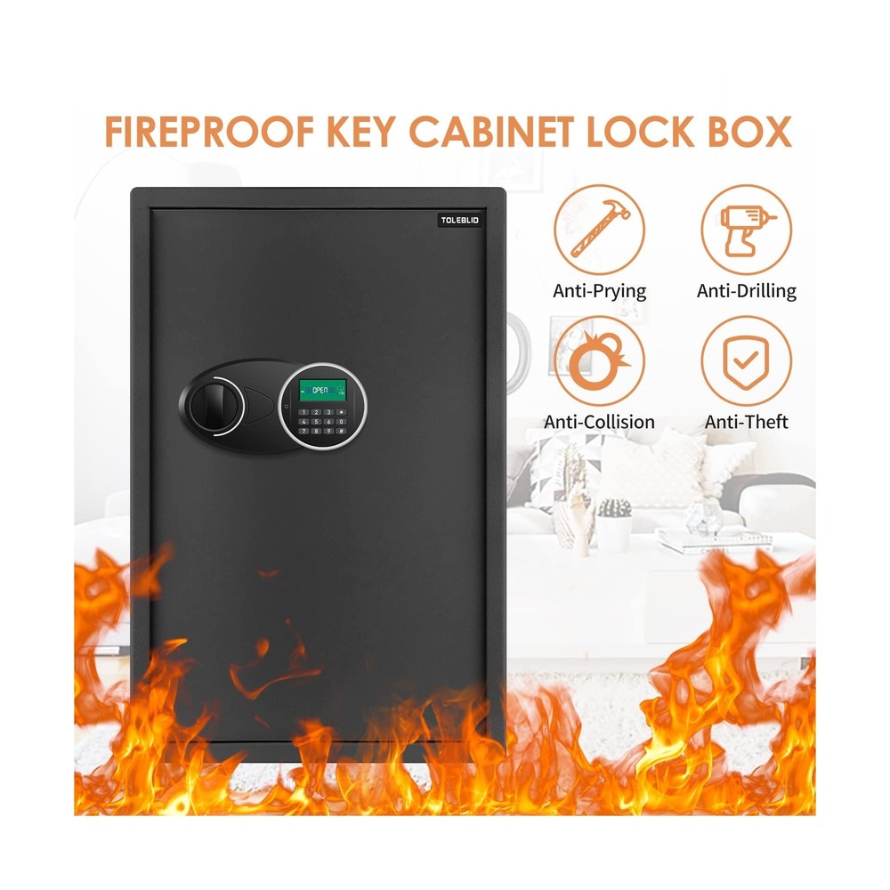 144 Position Key Lock Box Wall Mount with Combination Lock, Digital Key Cabin...