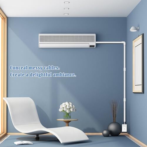 125" Cable Concealer Kit - Comprehensive Cord Management Wall for Large White