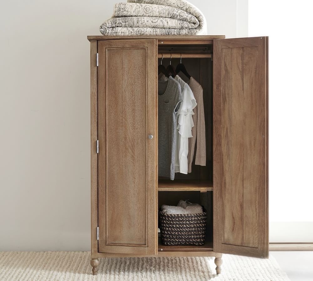 Potterybarn Solid Mango Wood Armoire And Matching King Platform Bed frame