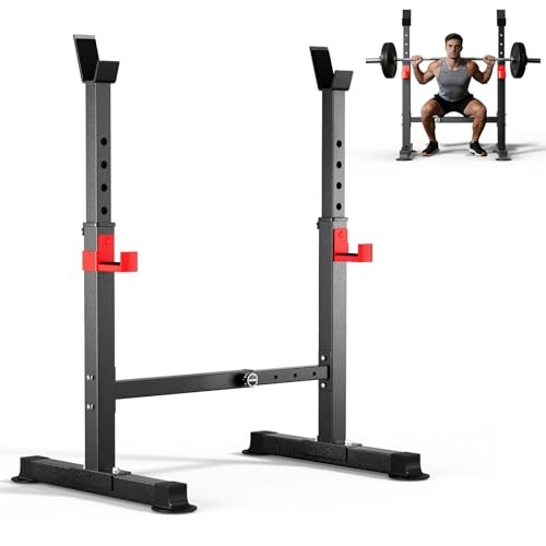 Adjustable Squat Rack, 550LBS Multi-Function Barbell Rack for Weight Lifting