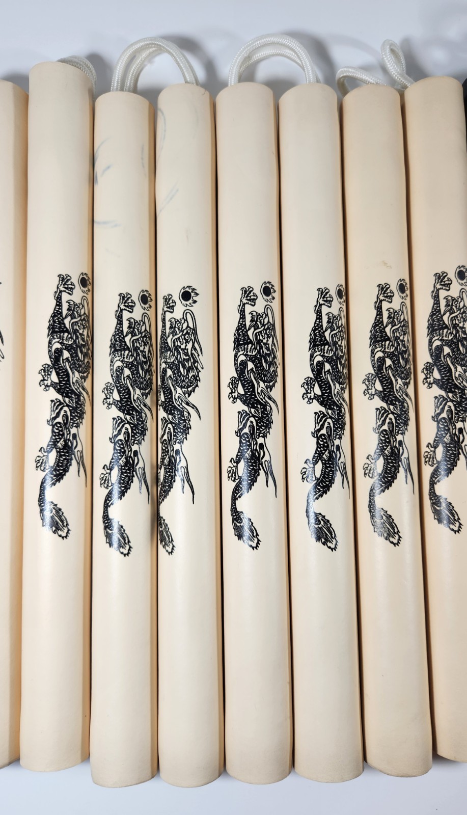 LOT OF 9 FOAM NUNCHUCKS WHITE AND BLACK DRAGONS 12” TAIWAN R.O.C.