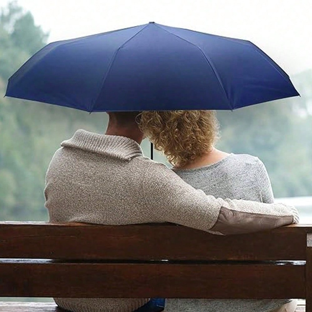 Automatic Folding Umbrella, Portable Rain Umbrella With Loop Buckle, Windproof