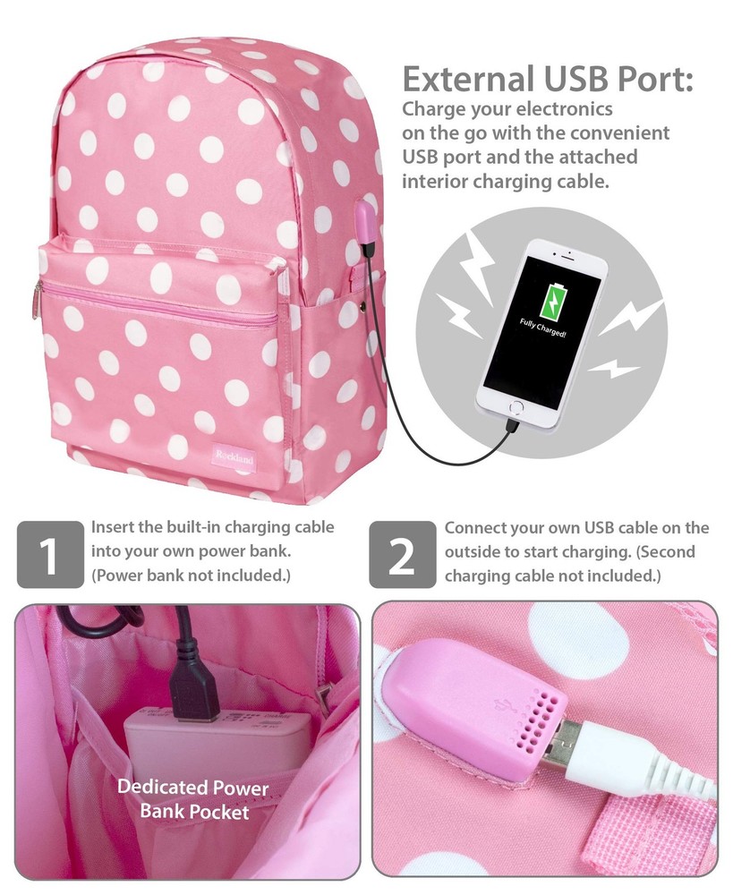 Classic Laptop Backpack Large Pinkdot