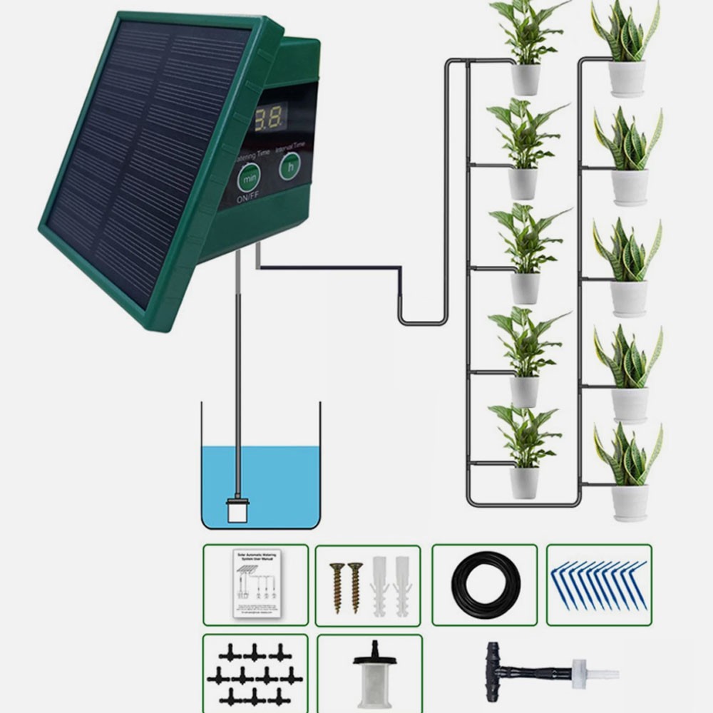 1 SET for Garden - NEW Solar Automatic Drip Irrigation System with Hose & Timer