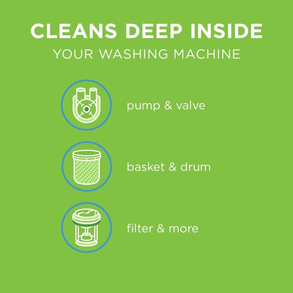 Washing Machine Cleaner Tablets for Front Load and Top Load HE Washers 6 Count