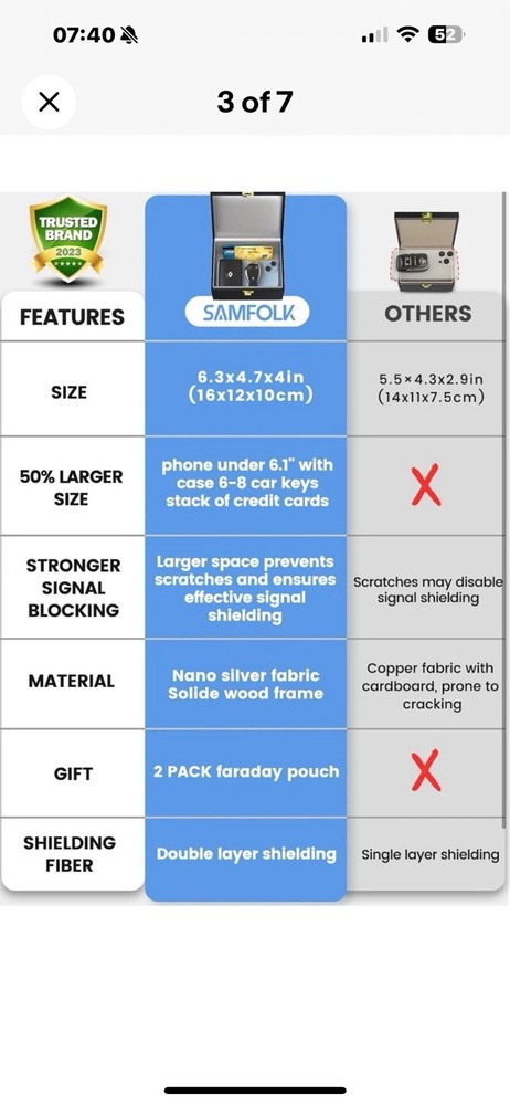 Samfolk Faraday Box and Pouch 2 Pack, Keyless Entry Car Key Safe Protector