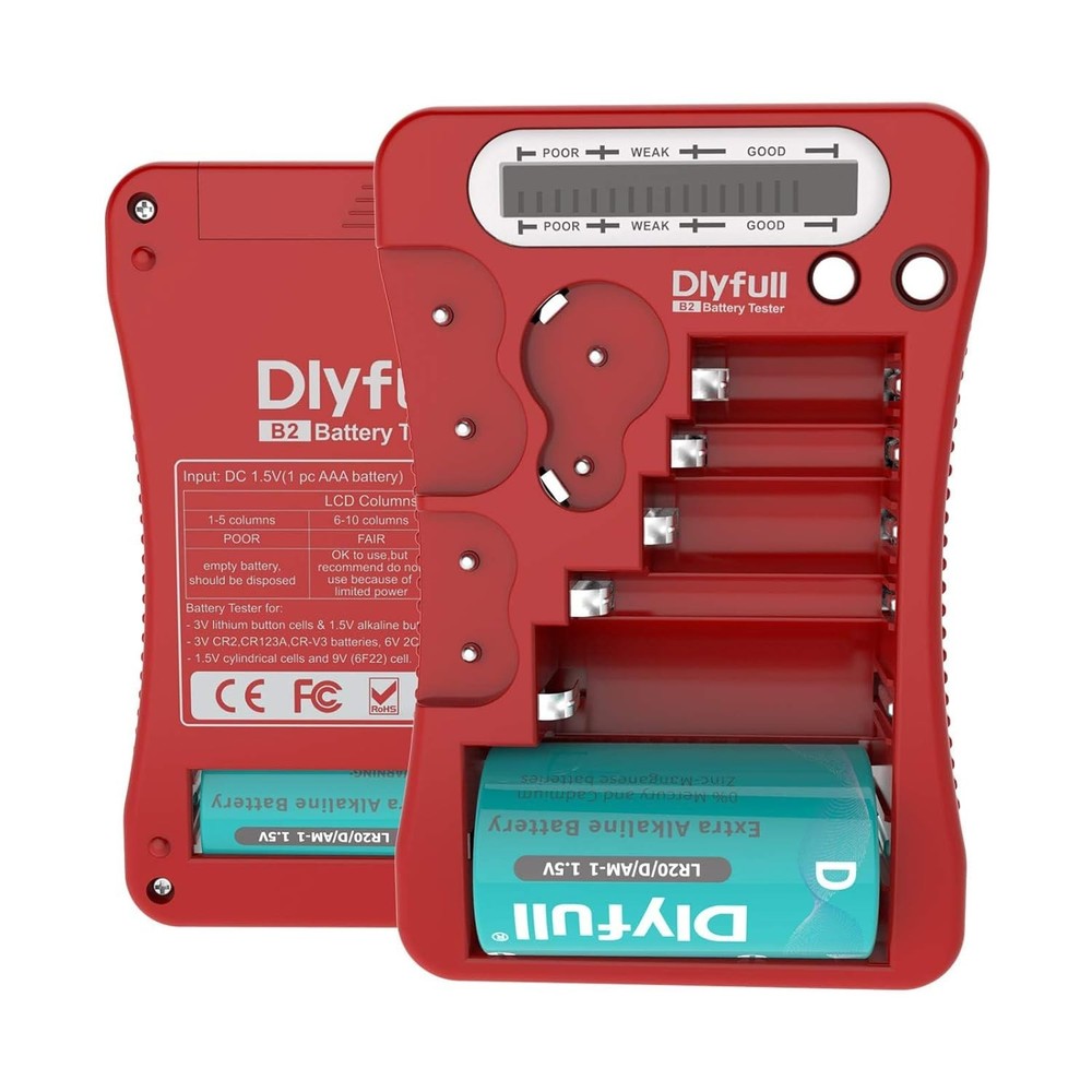Portable LCD Battery Tester with Quick Status Check - Includes 1 AAA Battery