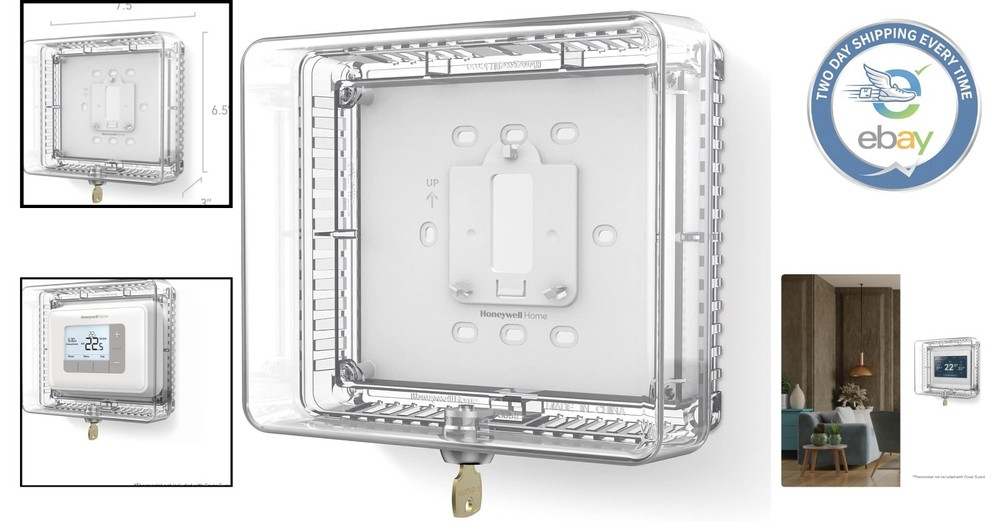 Elegantly Designed Lockable Thermostat Guard - Fits Small Models Securely