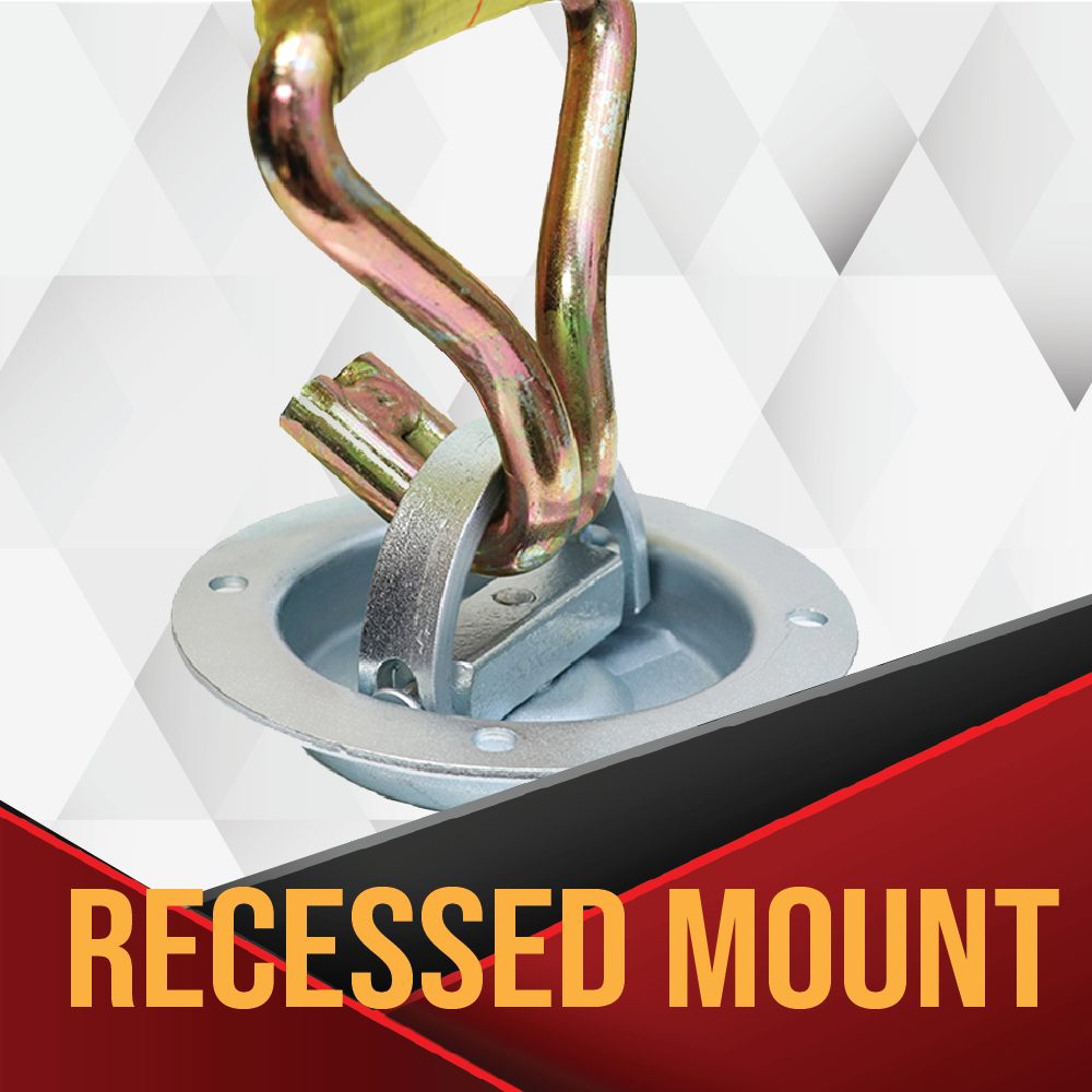 Boxer 4 Pack Recessed D Ring 360 Degree Rotating Pan Fitting Mount