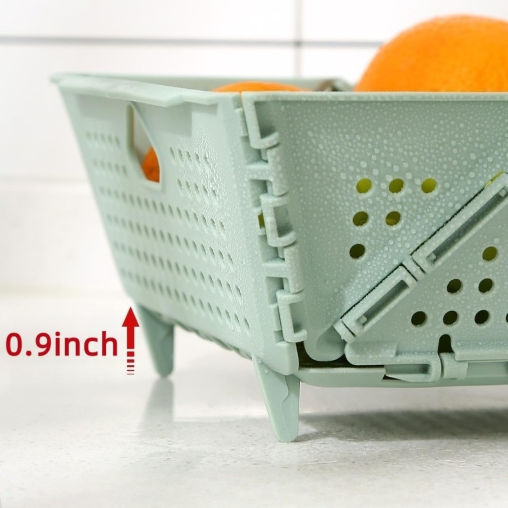 2-PCS Small Collapsible Kitchen Colander and Strainer- Foldable Plastic Drain...