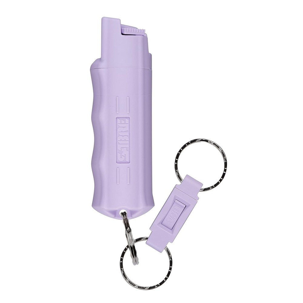 Sabre Pepper Spray with Quick Release Key Ring - Lavender - UV Dye
