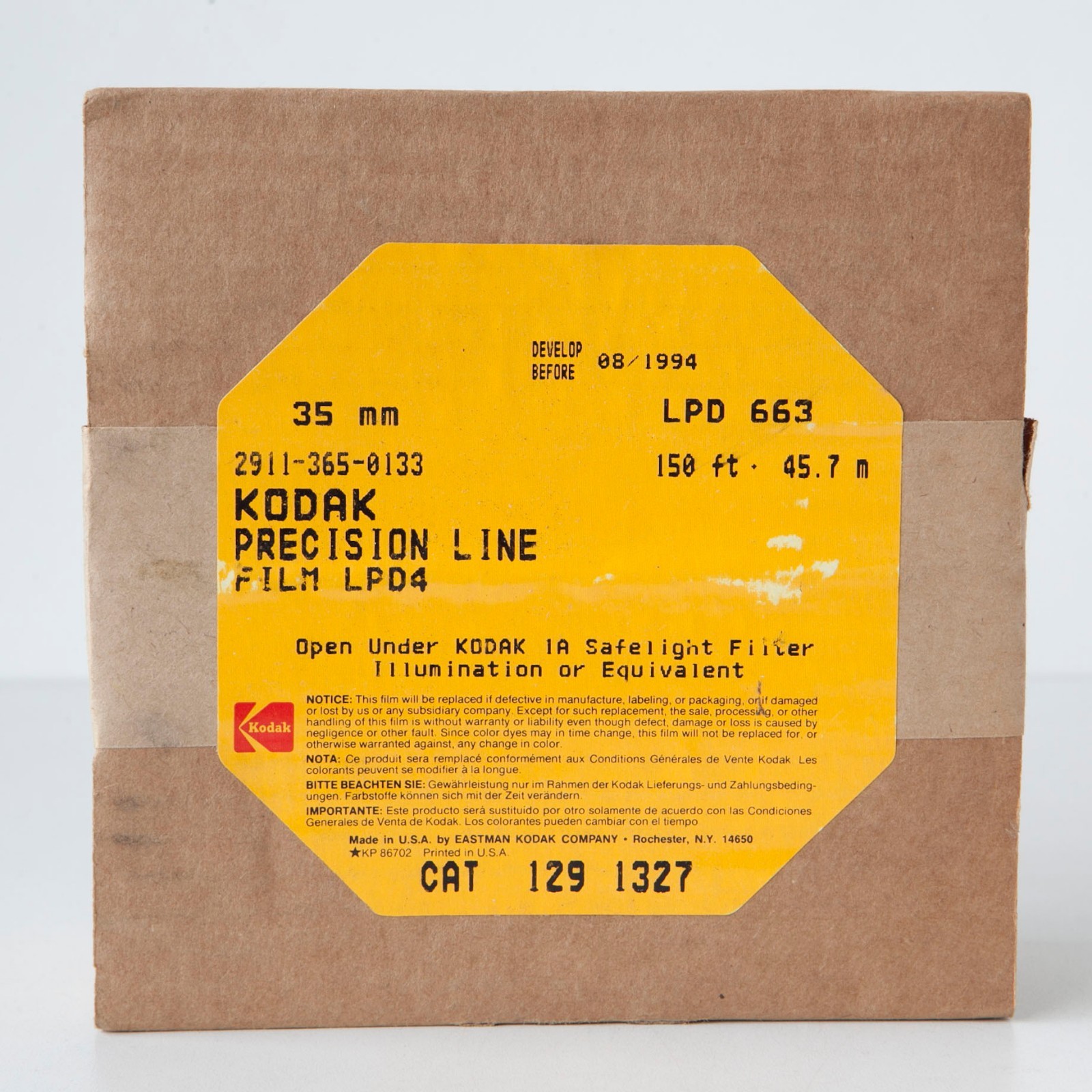 Kodak Precision Line Film LPD4 B&W 35mm x 150ft BULK ROLL  Sealed Exp. 08/1994