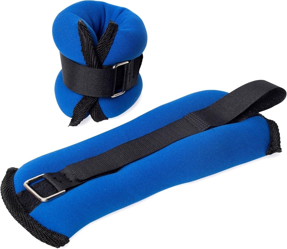 Adjustable Blue/Black Neoprene Ankle/Wrist Weights - Comfort Meets Functionality