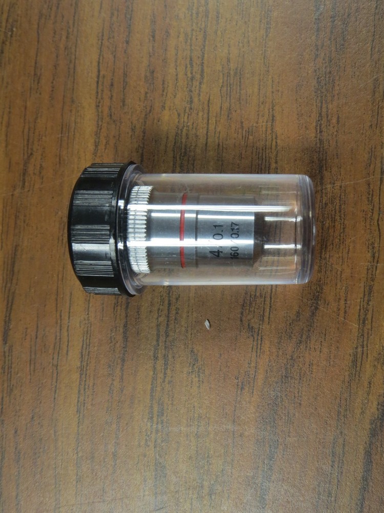 4/0.1  160/0.17 Objective Lens For Microscope  NEW with container   A23