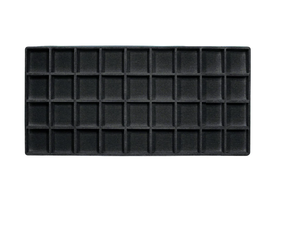 5 Black 36 Compartment Display Tray Inserts