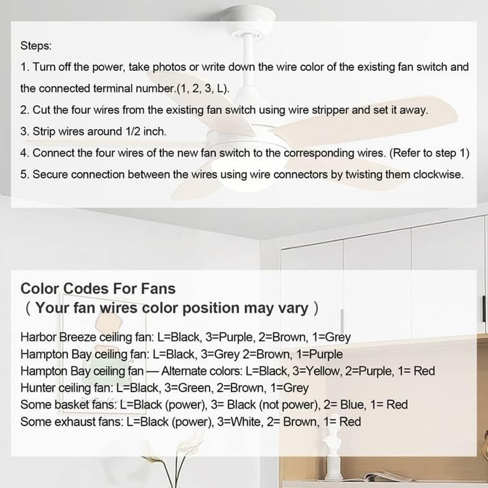 2PS Ceiling Fan Switch Zing Ear ZE-208s E89885 3 Speed 4 Wire Pull Chain Swit...