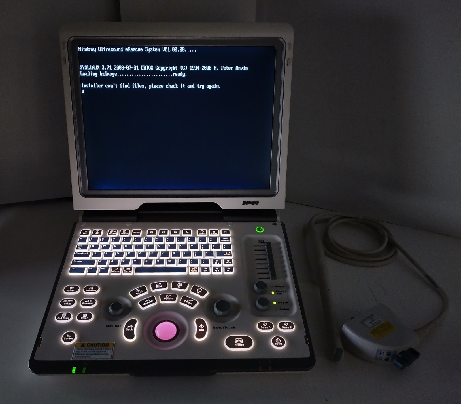 Mindray DP-50 Digital Ultrasound Imaging System w/Ultrasonic Transducer No HDD