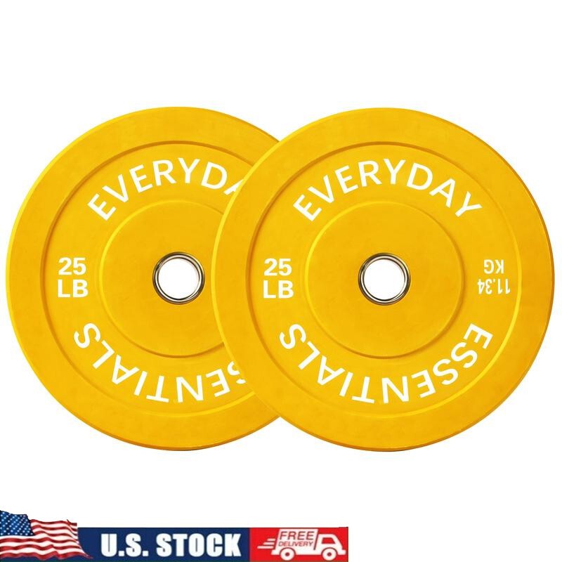 2" Olympic Bumper Plate Weight Plates 25lb Pair Strength Training Weight Lifting