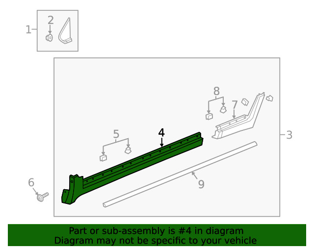 Genuine GM Primed Driver Side Rocker Panel Front Molding 95374123