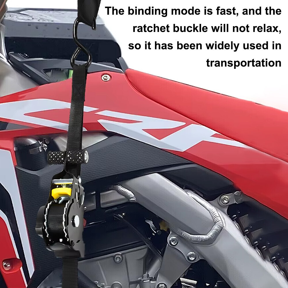 4 Pack Retractable Ratchet Tie-Down Straps 1500LBS Heavy-Duty for Boat, ATV, UTV