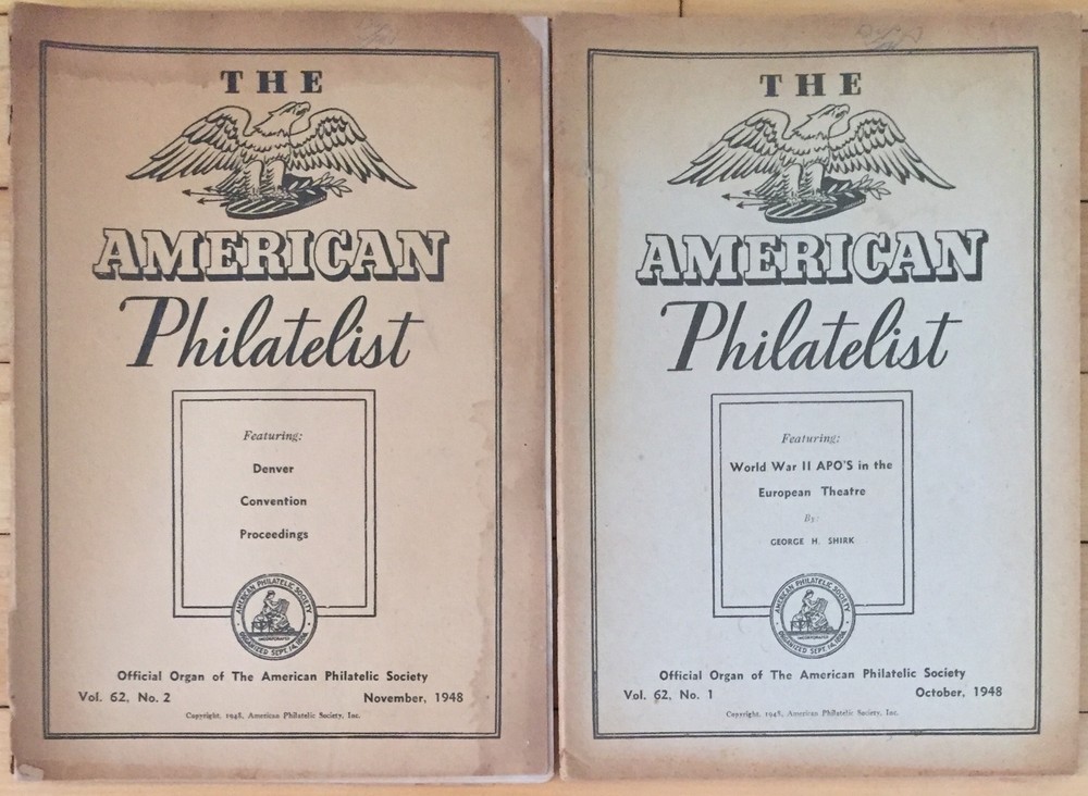 The American Philatelist -  Vol 62: No. 1 October 1948 and No 2. November 1948.