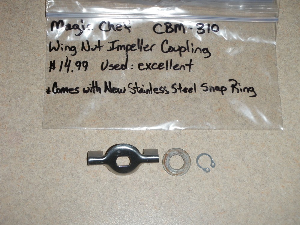 Wing Nut Impeller Coupling for Magic Chef Bread Maker Model CBM-310 only