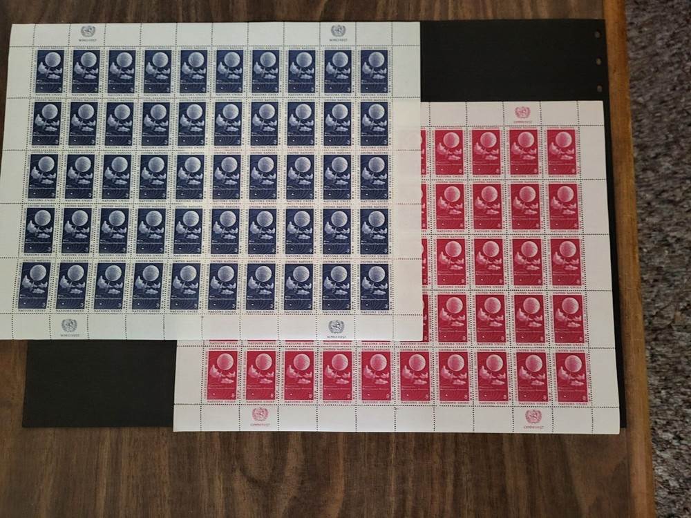 1957 WMO Sheet Sets Scott # 49/50 - MNH - Catalog $25
