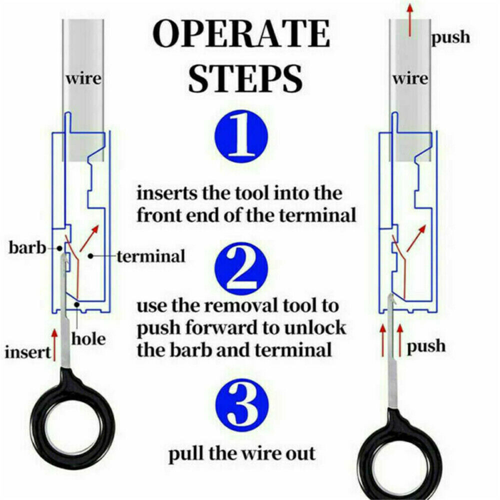 Terminal Removal Tool Kit for Car Wire Connector Pin Release Key Extractor Tools