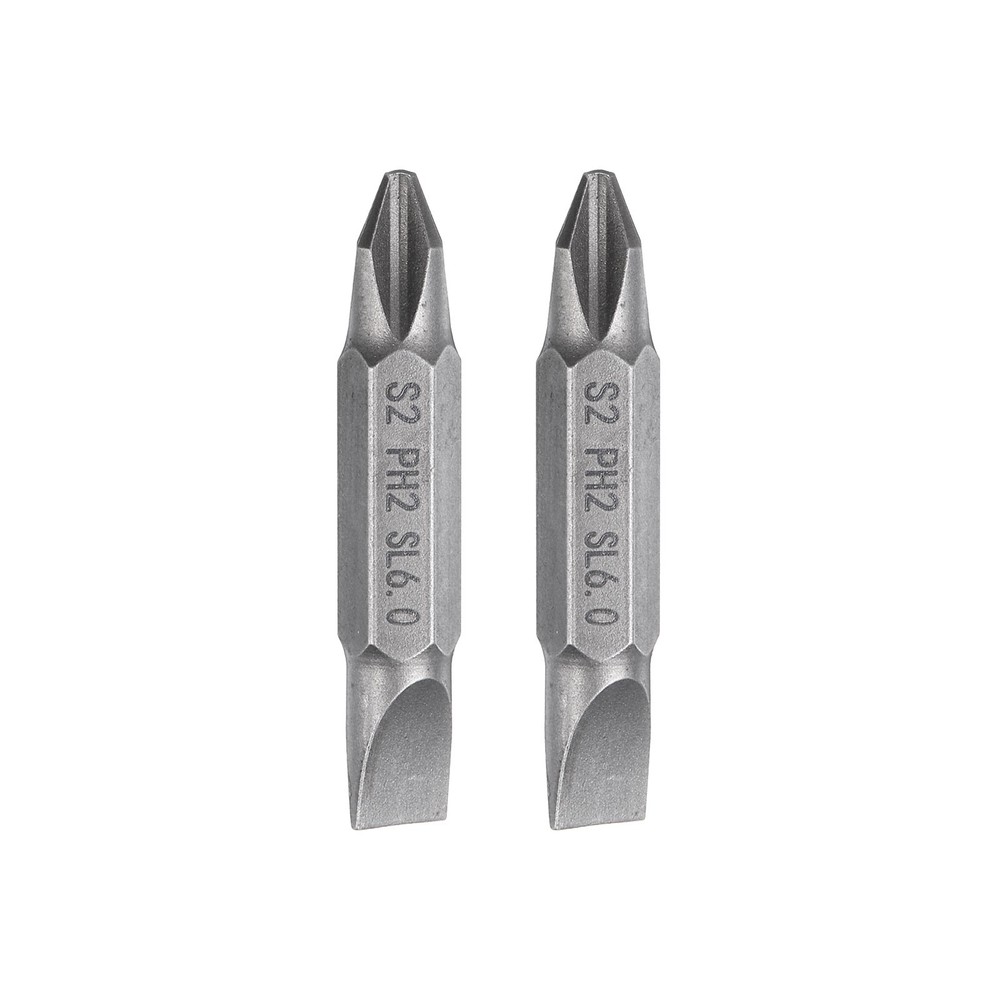 2pcs PH2/SL6 Magnetic Double Ended Phillips Slotted Screwdriver Bit 1.5" Length