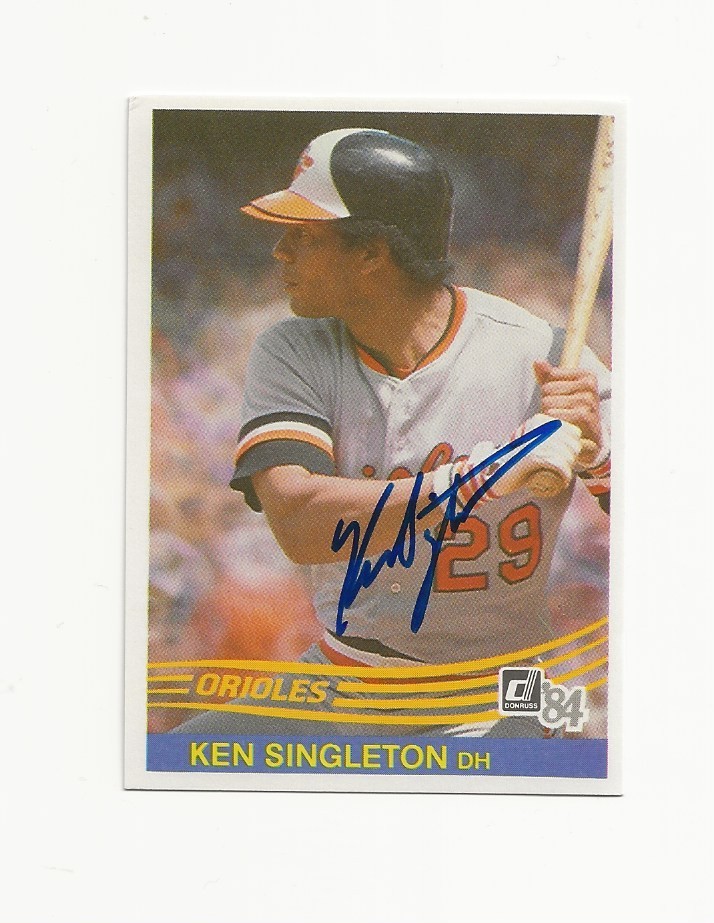 KEN     SINGLETON    ORIOLES     AUTOGRAPHED    CARD
