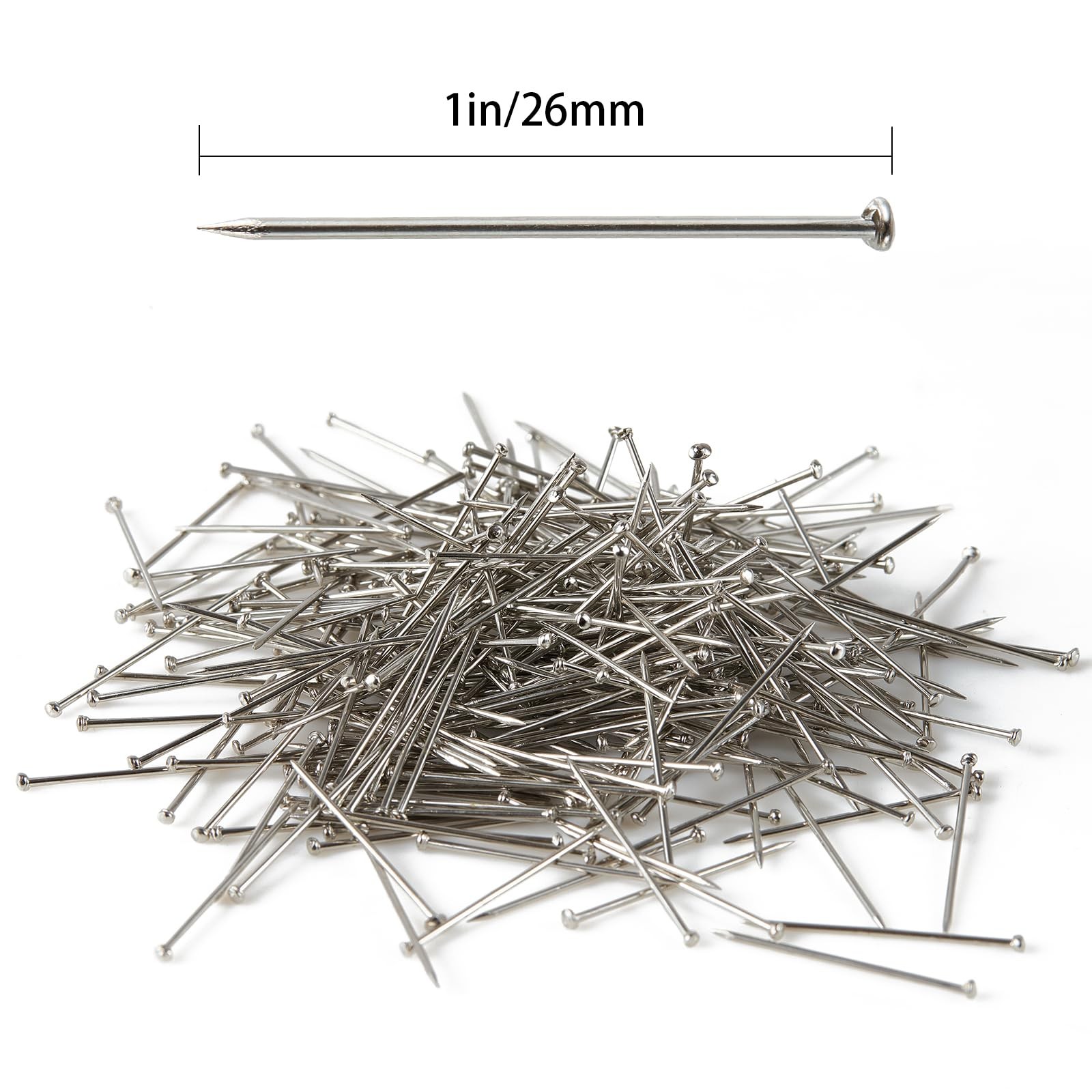 500Pcs Flat Head Sewing Pins, 1 Inch Straight Pins for Fabric, Heavy Duty Sta...