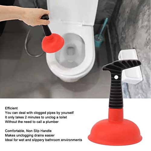 Sink Plunger Mini Short Handle Efficient Small Drain Powerful Silicone Red
