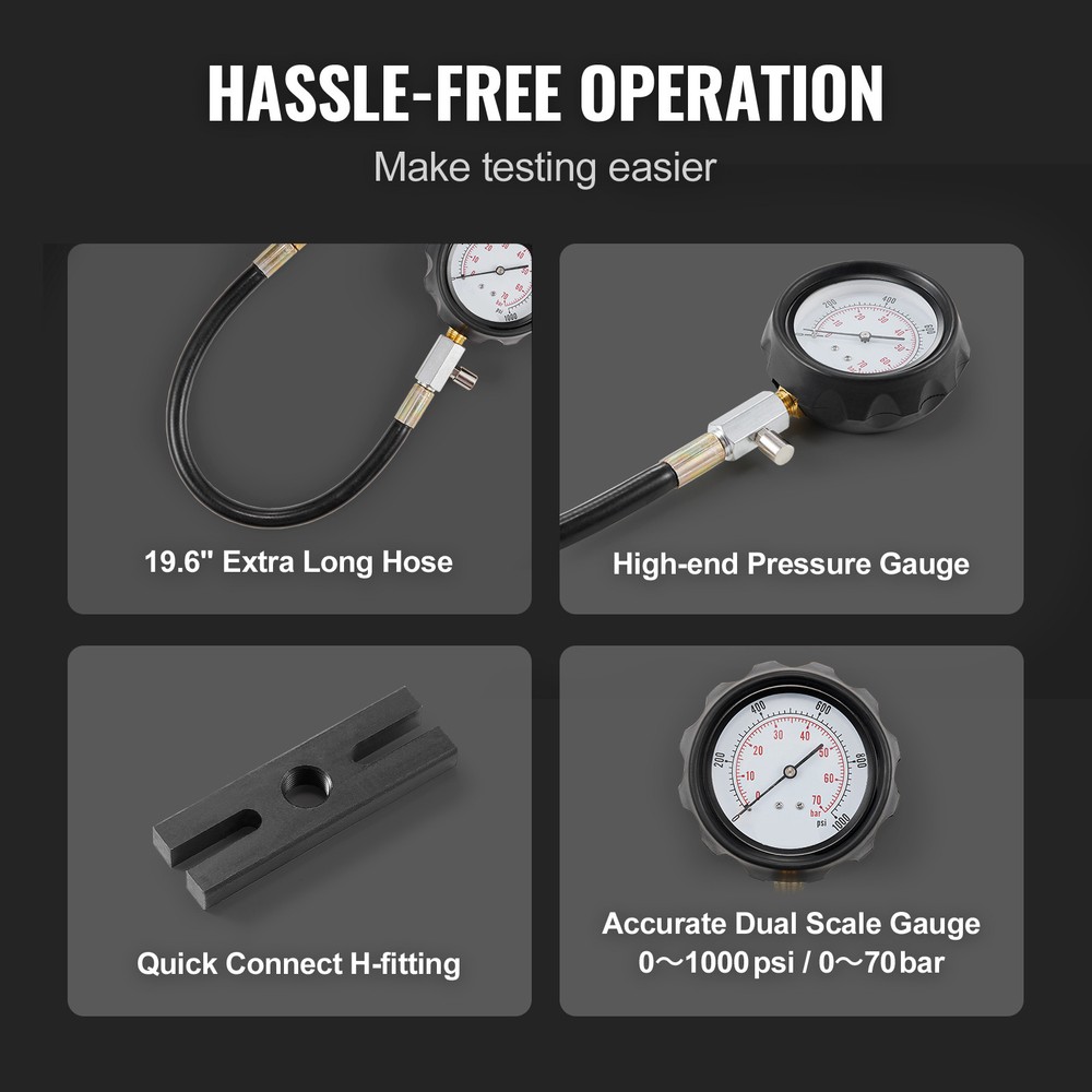 Diesel Engine Cylinder Compression Tester Pressure Test Tool Kit 18 PCS