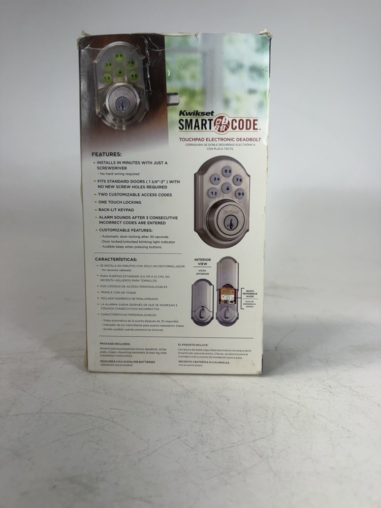 Kwikset SmartCode Silver Satin Keyless Touchpad Deadbolt Lock Front Door