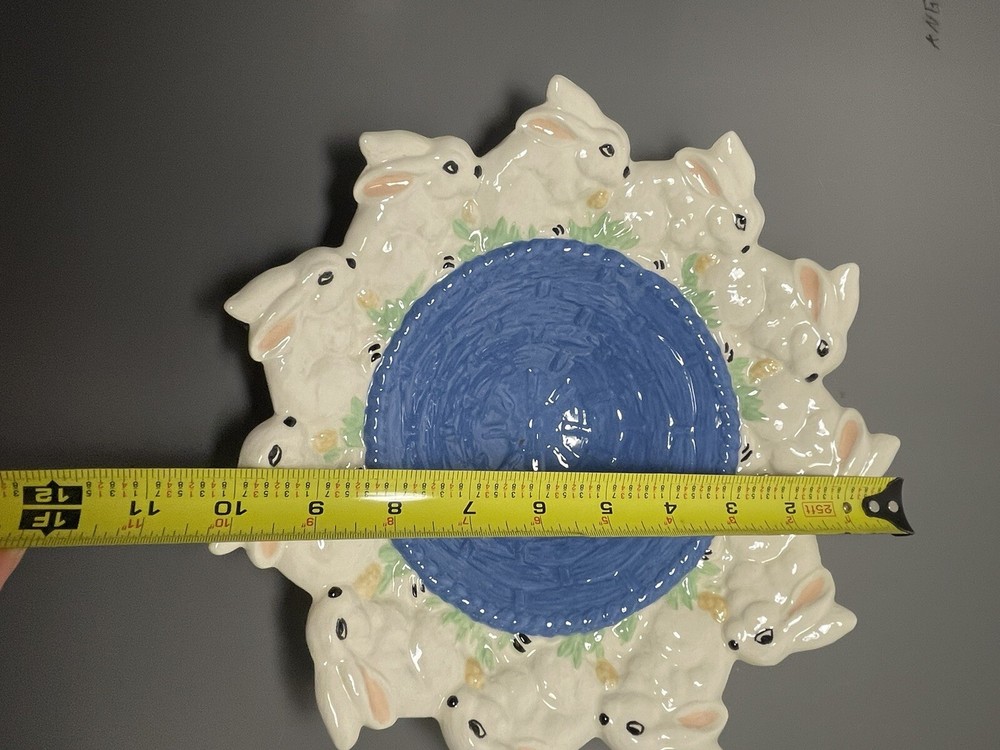 Easter Bunnies Serving Bowl Ceramic