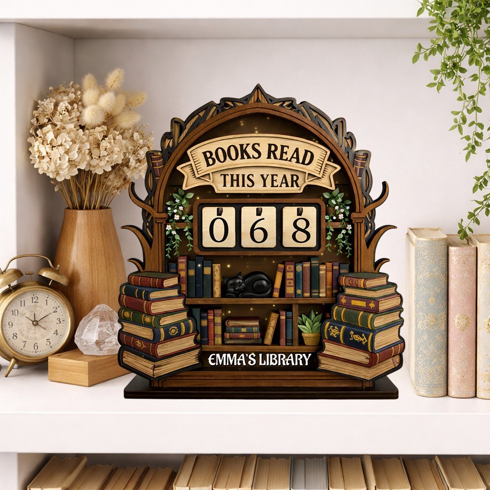 Personalized Reading Tracker Wooden Book Tracker Books Read Counter Custom