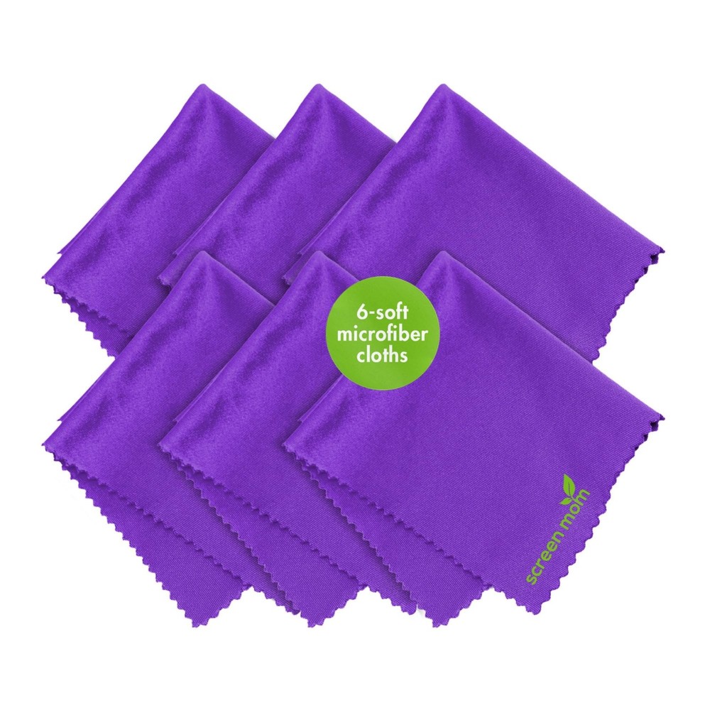 Screen Mom Screen Cleaner Purple Microfiber Cloths (6-Pack) - Microfiber Scre...