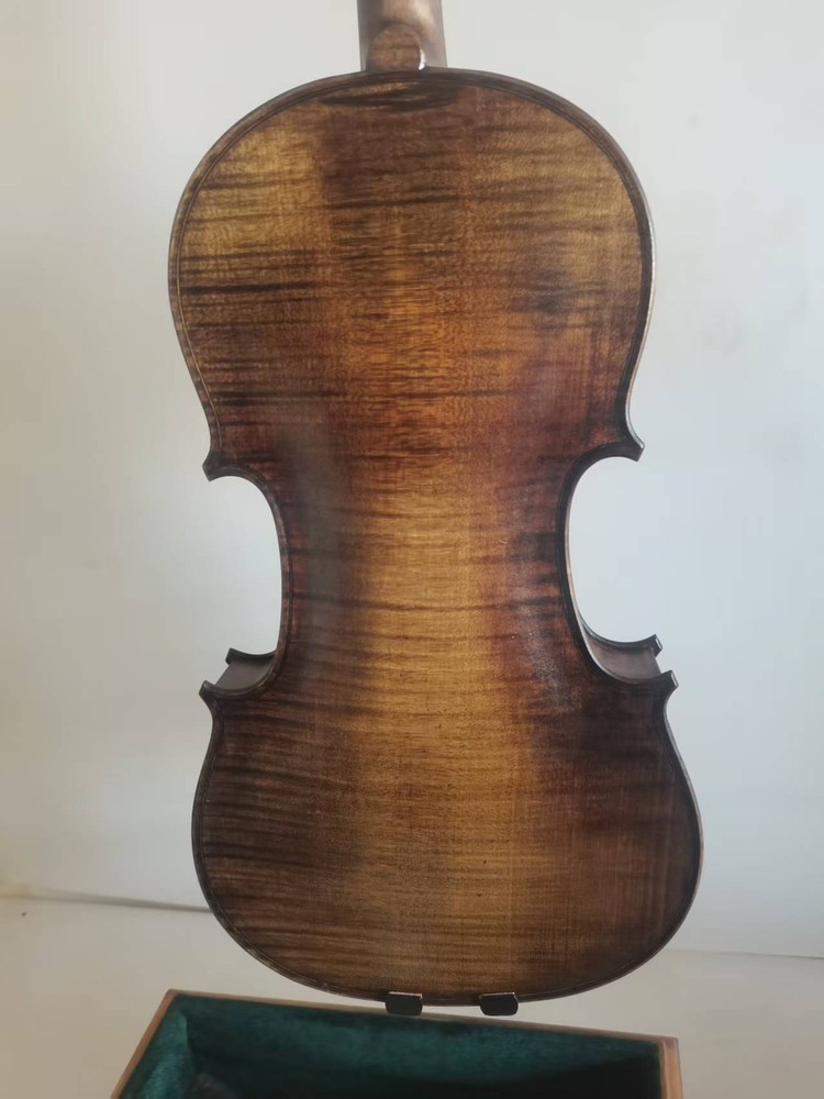 Master 4/4 violin Stradi model 1pc Solid flamed maple back spruce top 0056