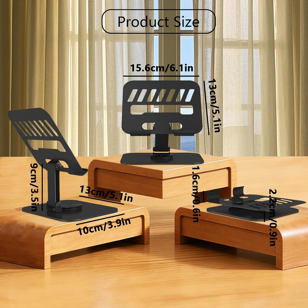Metal Tablet Stand, Adjustable 360° Rotation Tablet Holder Compatible with 4-...