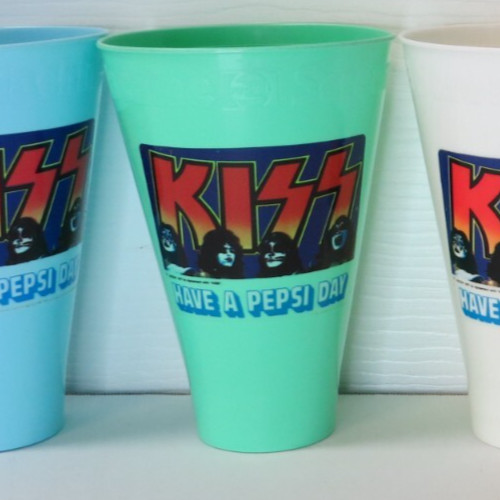 KISS GREEN PEPSI SCREAM MACHINE CUP AUCOIN 1977