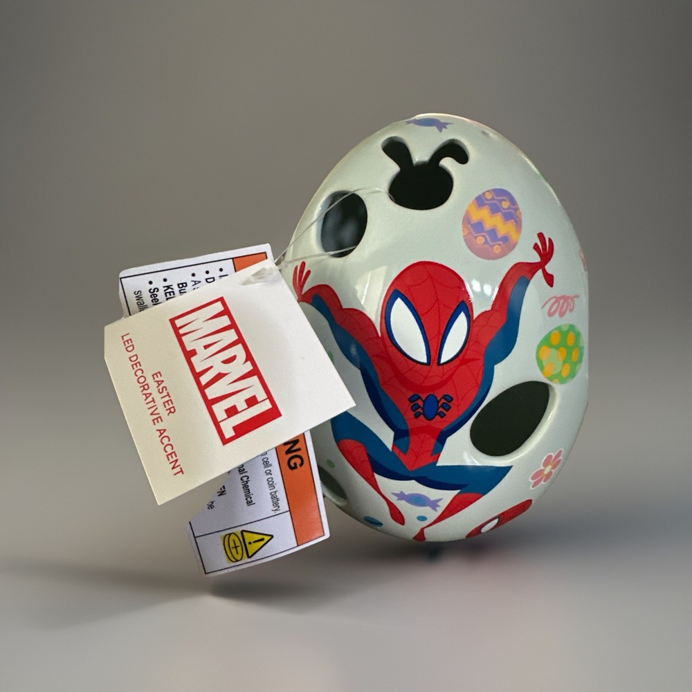 Marvel Spiderman Ceramic LED Easter Decorative Accent Decor 8"