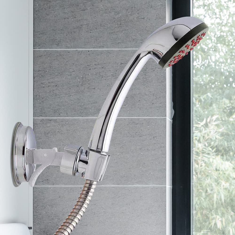 Adjustable Shower Head Holder Suction Cup Handheld Wall Mount Bathroom Bracket