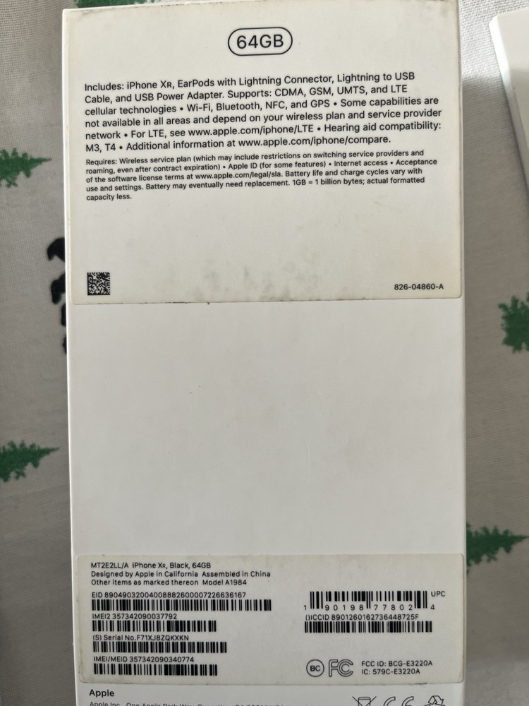 Apple iPhone XR 64GB, Black, Empty Box