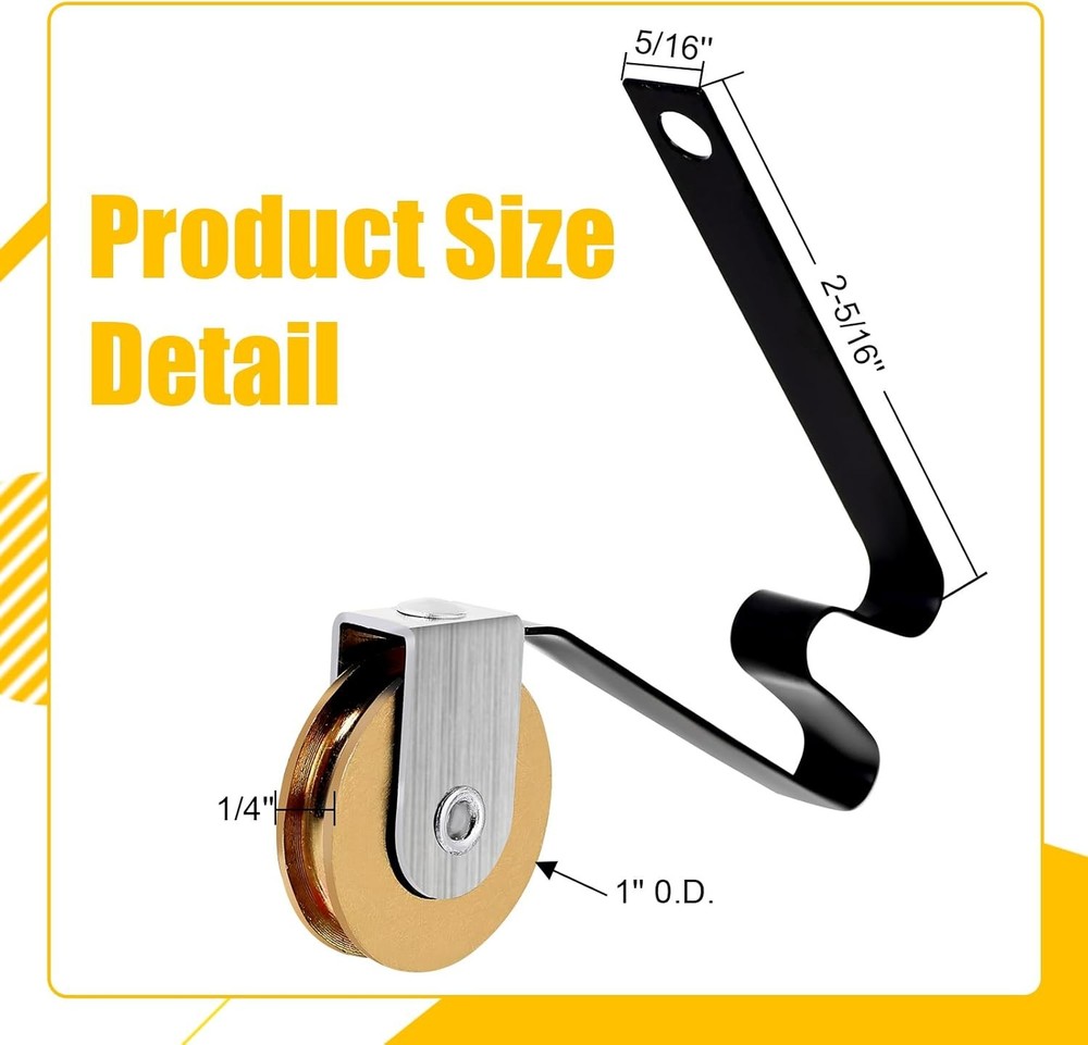4 Pack Sliding Screen Door Rollers for Academy Doors, Smooth & Quiet, 1" Concave